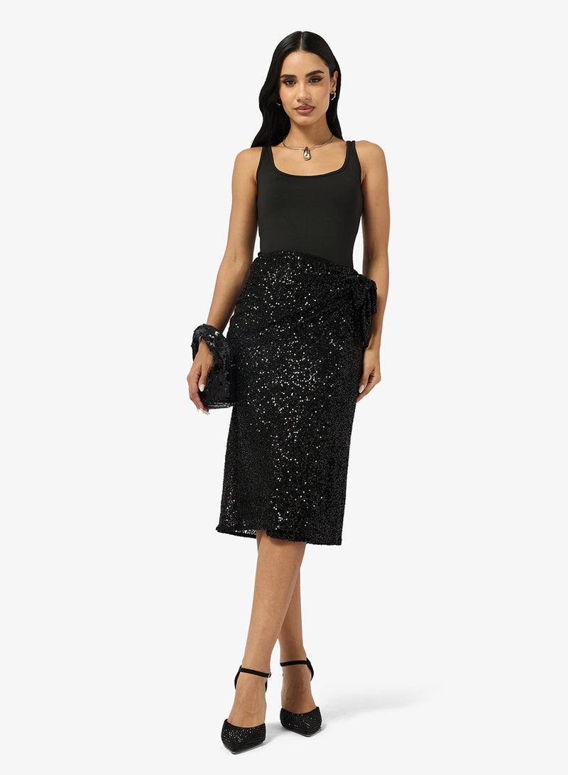 Ginger Sequin Wrap Around Skirt - Image 4